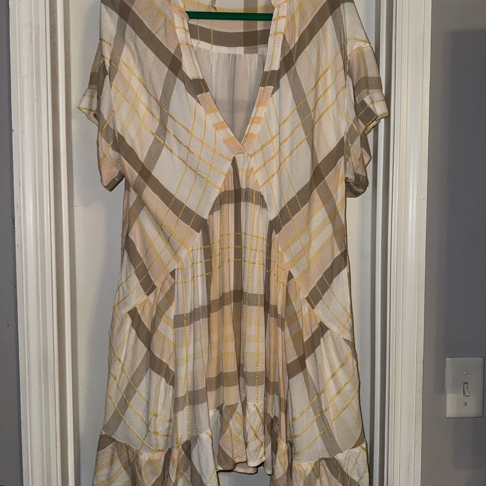 Plaid V-Neck Women’s Top